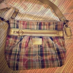 Coach poppy plaid shoulder bag